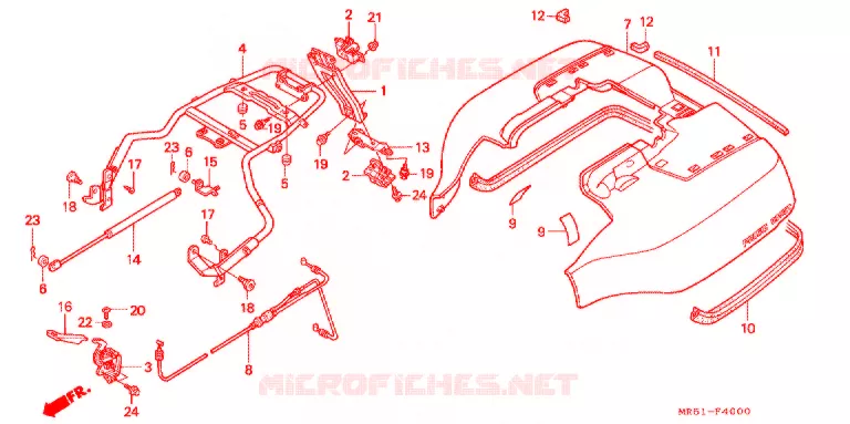 KOFFERBAK KLEP Honda MOTO 800 PC800 1991  PC800R