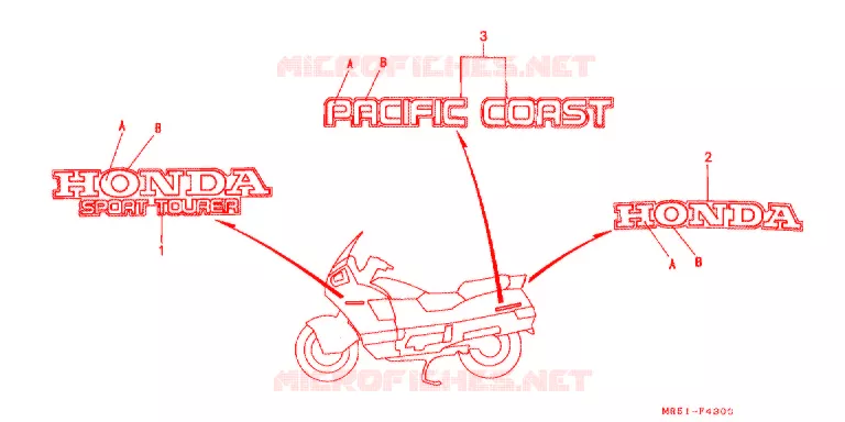 EMBLEEM/STREEP (PC800L/T) Honda MOTO 800 PC800 1997  PC800T
