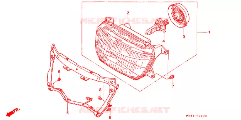KOPLAMP Honda MOTO 800 PC800 1996  PC800T