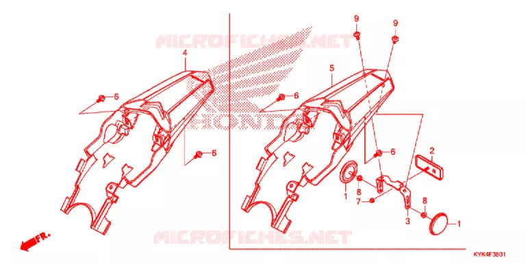 ACHTERSPATBORD  (CRF110F'19) Honda MOTO 110 CRF 2019  CRF110FK