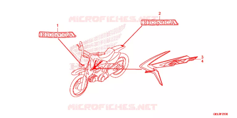 EMBLEEM/STREEP Honda MOTO 50 CRF 2019  CRF50FK