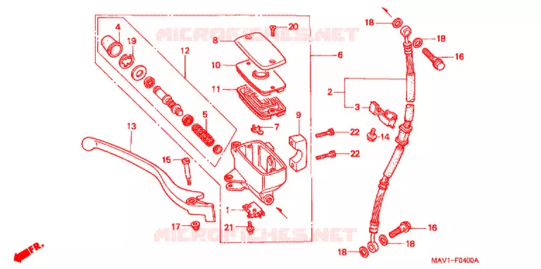 VOORREM HOOFDCILINDER Honda MOTO 400 ROADSTAR 1996  VRX400T_II