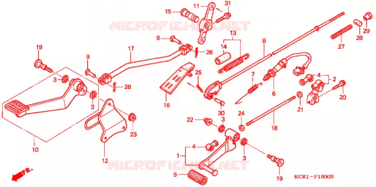 PEDAAL (VT250CR/T/V) Honda MOTO 250 MAGNA 1996  VT250CT_IV