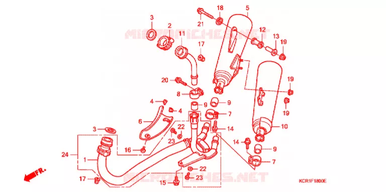 UITLAATDEMPER(2) Honda MOTO 250 MAGNA 2003  VT250C3