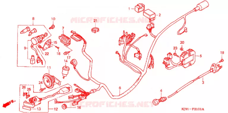 BEDRADINGSBUNDEL (CH125H/N/P/R) Honda SCOOTER 125 SPACY 1992  CH125N