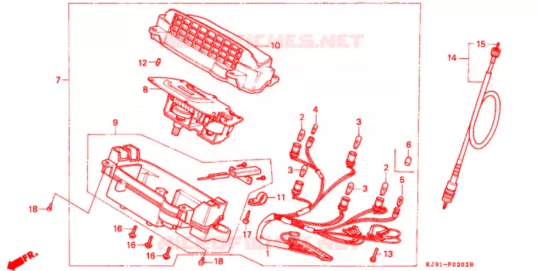 COMBINATIEMETER (CH125H/N/P/R) Honda SCOOTER 125 SPACY 1992  CH125N
