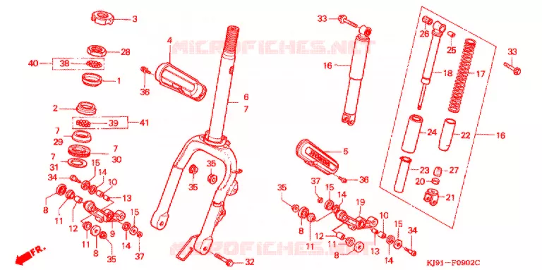 VOORVORK/STUUR (CH125H/N/P/R) Honda SCOOTER 125 SPACY 1992  CH125N