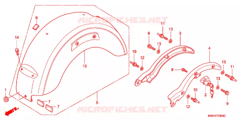 ACHTER STROOMLIJNKAP Honda MOTO 400 SHADOW 2007  NV400C7