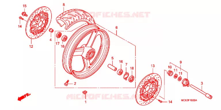 VOOR WIEL Honda MOTO 400 CB 2004  CB400L4