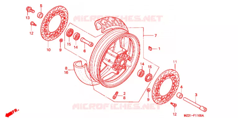 VOOR WIEL Honda MOTO 1000 CBR 1995  CBR1000FS