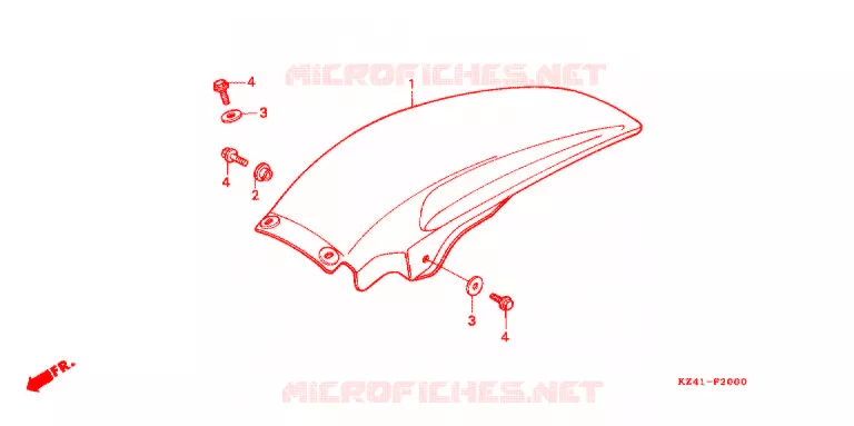 ACHTERSPATBORD  (CR125RL) Honda MOTO 125 CR 1990  CR125RL