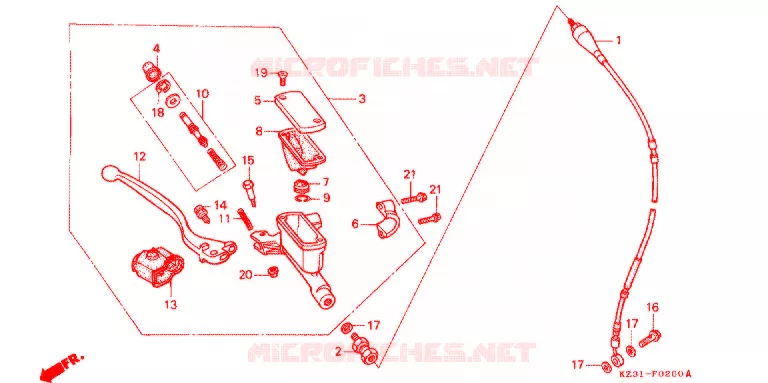 REMPOMP VOOR (1) Honda MOTO 250 CR 1991  CR250RM