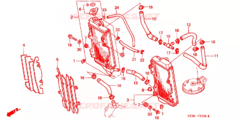 RADIATOR Honda MOTO 250 CR 2000  CR250RY