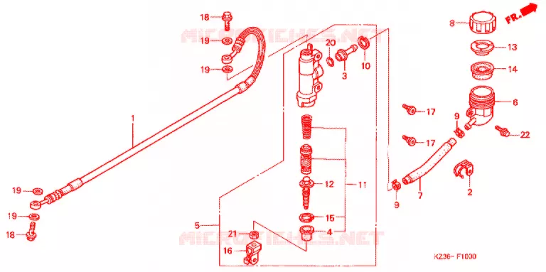 REMPOMP ACHTER Honda MOTO 250 CR 2000  CR250RY