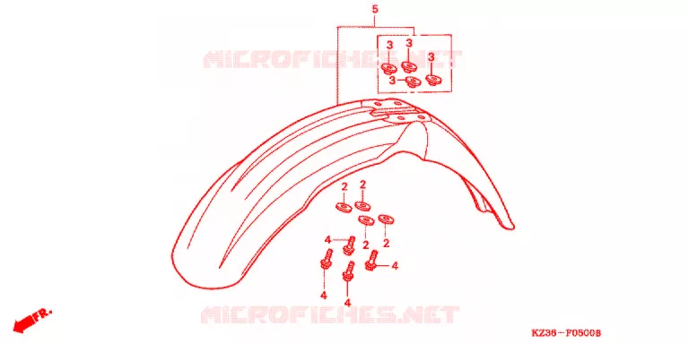 VOORSPATBORD Honda MOTO 250 CR 2000  CR250RY