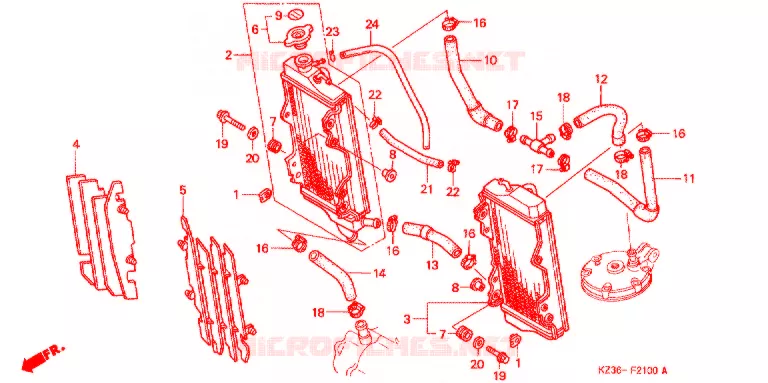 RADIATOR Honda MOTO 250 CR 2001  CR250R1