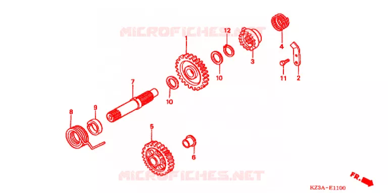 AANDRIJFFACE/ KICKSTARTER SPIL Honda MOTO 250 CR 2003  CR250R3