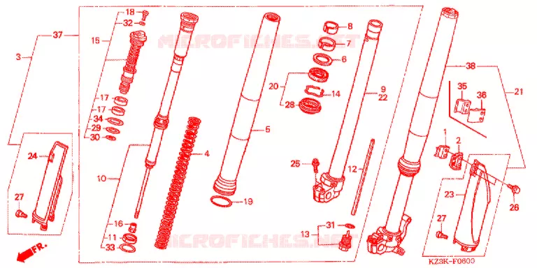 VOOR VORK Honda MOTO 250 CR 2003  CR250R3