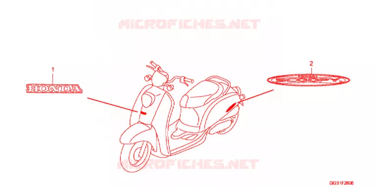EMBLEEM/STREEP Honda SCOOTER 50 SCOOPY 2009  CHF509