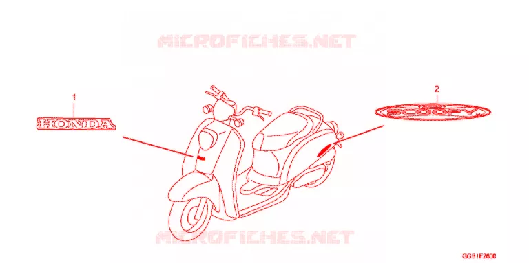 EMBLEEM/STREEP Honda SCOOTER 50 SCOOPY 2009  CHF509