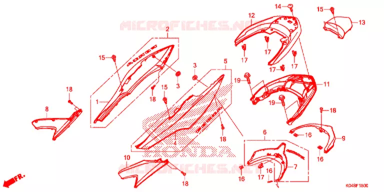 KONTPANEEL MIDDEN Honda SCOOTER 300 FORZA 2014  NSS300AD