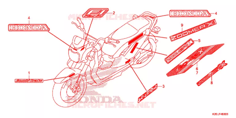EMBLEEM/STREEP Honda SCOOTER 110 ZOOMER 2015  ACG110CSFE
