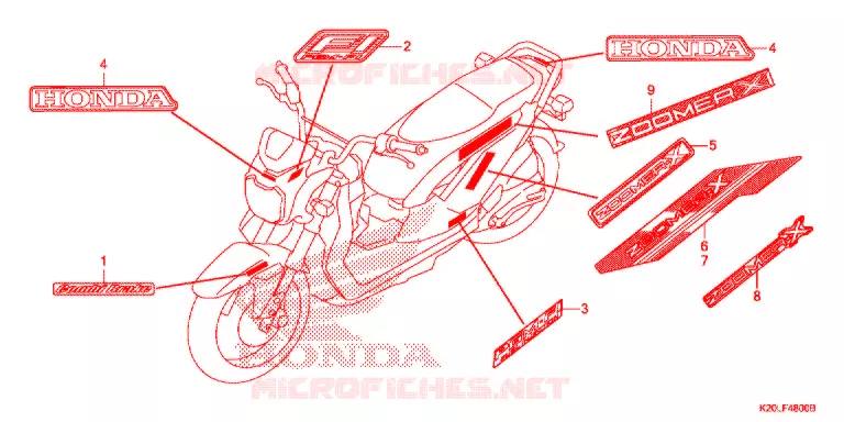 EMBLEEM/STREEP Honda SCOOTER 110 ZOOMER 2014  ACG110CSFE