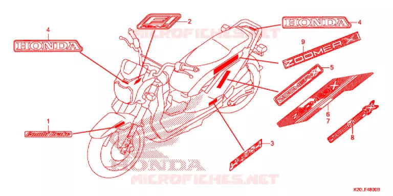 EMBLEEM/STREEP Honda SCOOTER 110 ZOOMER 2015  ACG110CSFE