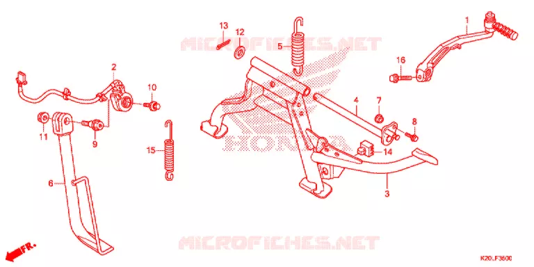 STANDAARD/TRAP PEDAAL Honda SCOOTER 110 ZOOMER 2015  ACG110CSFE