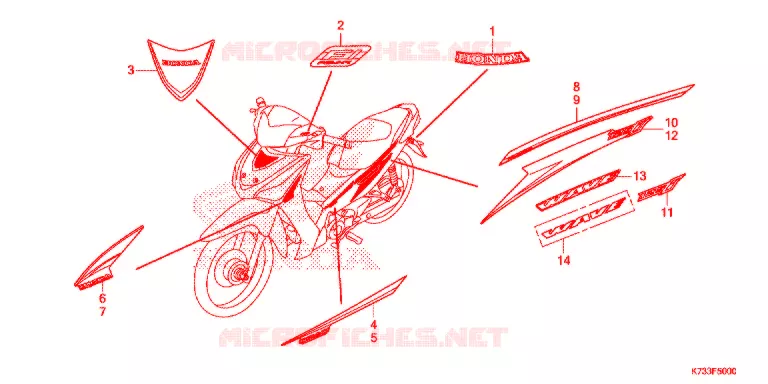 EMBLEEM/STREEP (AFS125MSF/CSF/KSFH) Honda MOTO 125 WAVE 2017  AFS125CSFH_TH