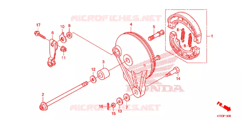 ACHTER REM PANEEL Honda MOTO 125 WAVE 2018  AFS125CSFK