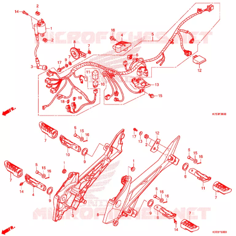 BEDRADINGSBUNDEL (AFS125MSF/CSF/KSFH) Honda MOTO 125 WAVE 2018  AFS125KSFH_TH