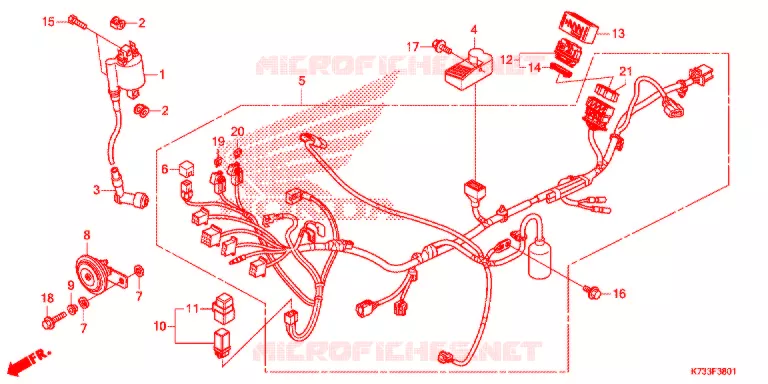 BEDRADINGSBUNDEL (AFS125MSF/CSFK) Honda MOTO 125 WAVE 2018  AFS125MSFK