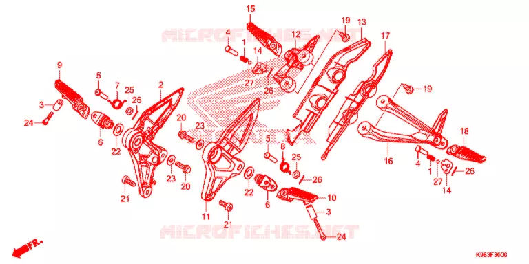 PEDAAL/OPSTAP Honda MOTO 125 CB 2019  CBF125NAK
