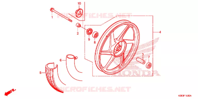 VOORWIEL (MOULURE/FREIN A TAMBOUR) Honda MOTO 110 CG 2019  CG110SHK