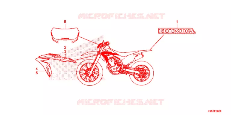 EMBLEEM/STREEP Honda MOTO 250 CRF 2019  CRF250FK