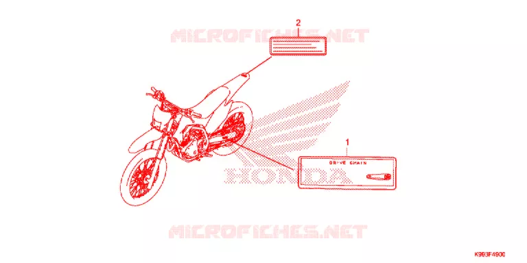 WAARSCHUWINGSLABEL Honda MOTO 250 CRF 2020  CRF250FK_U