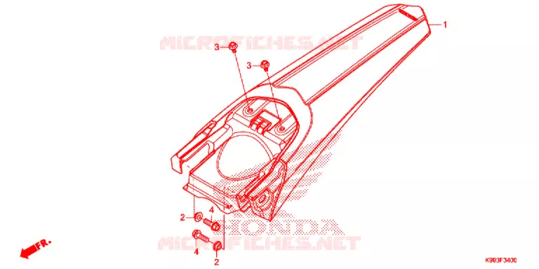 ACHTER STROOMLIJNKAP Honda MOTO 250 CRF 2020  CRF250FL_U