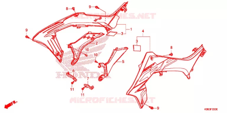 VENTILATOR AFDEKKING/DEKBAND Honda MOTO 250 CRF 2020  CRF250FL_U