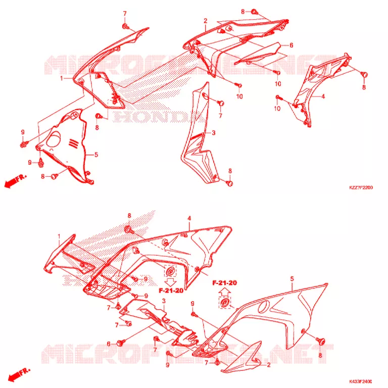 RADIATOR VERSTIJVING (CRF250L/LA) Honda MOTO 250 CRF 2021  CRF250LAK