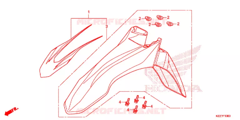 VOORSPATBORD Honda MOTO 250 CRF 2020  CRF250LAK