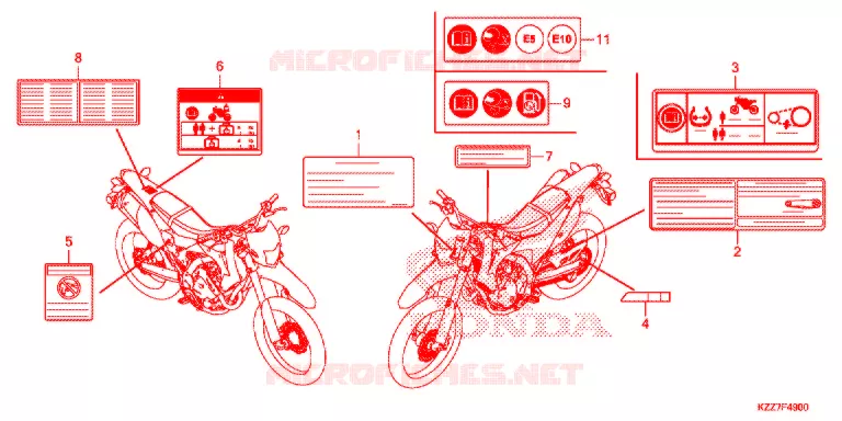 WAARSCHUWINGSLABEL (CRF250L/LA) Honda MOTO 250 CRF 2020  CRF250LAK