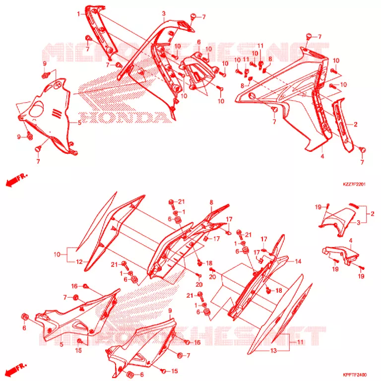 RADIATOR VERSTIJVING (CRF250RL/RLA) Honda MOTO 250 CRF 2019  CRF250LAK
