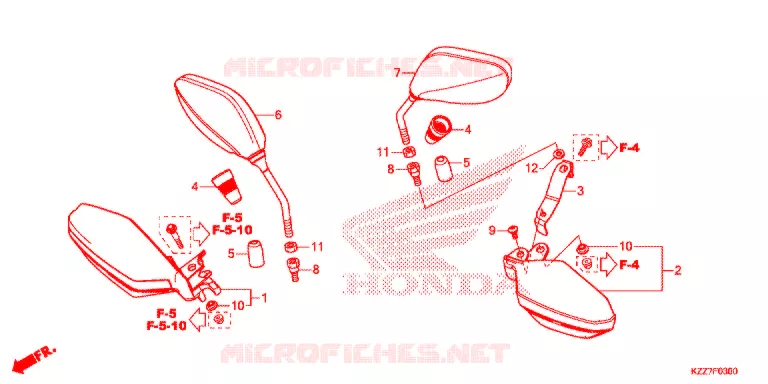 SPIEGEL - HANDKAP Honda MOTO 250 CRF 2019  CRF250LAK