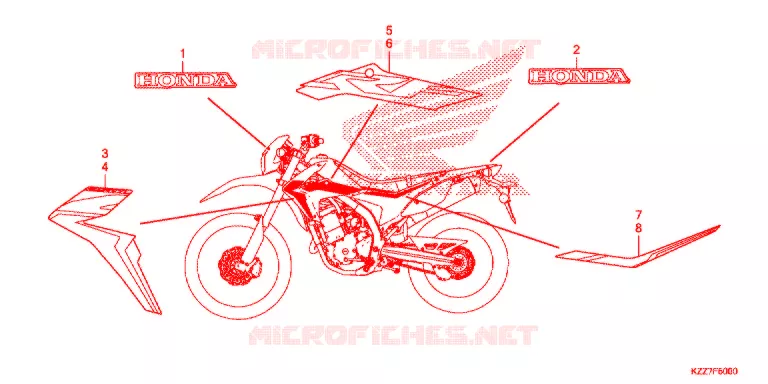 EMBLEEM/STREEP (CRF250L/LA) Honda MOTO 250 CRF 2019  CRF250LK