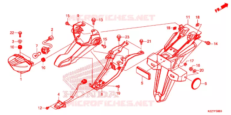 ACHTERLICHT/KENTEKEN LICHT Honda MOTO 250 CRF 2019  CRF250LK