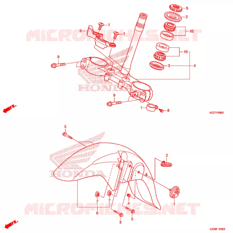 STURING STANG/BOVENSTE BRUG Honda MOTO 250 CRF 2019  CRF250RLK