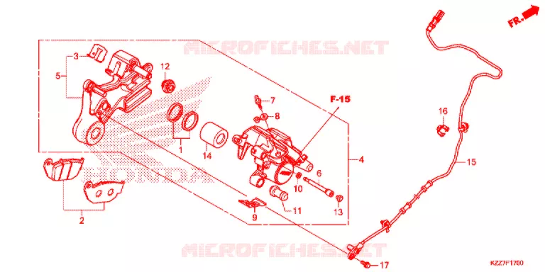 ACHTER REMKLAUW Honda MOTO 250 CRF 2021  CRF250RLK