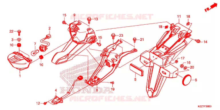 ACHTERLICHT/KENTEKEN LICHT Honda MOTO 250 CRF 2019  CRF250RLK