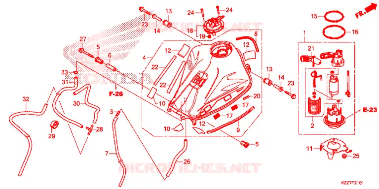 BENZINE TANK (CRF250RL/RLA) Honda MOTO 250 CRF 2019  CRF250RLK